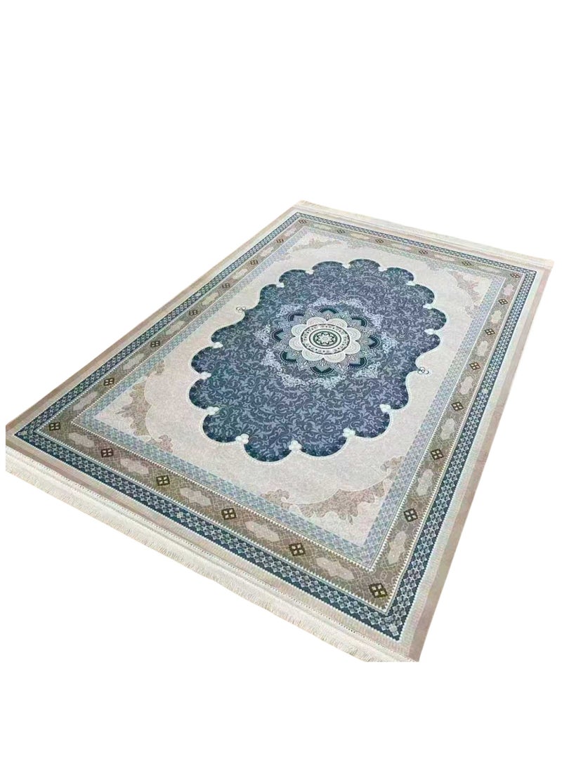 SMART HOME Large padded floor mat with a soft velvet surface and non-slip backing - Living room rug - Majlis rug - Lounge rug - Luxurious decorative rug - Elegant rug with modern patterns for living rooms and majlis - Size 400x300cm - Suitable for everyday use and entertaining - Image 5